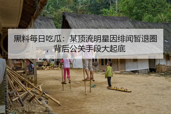 黑料每日吃瓜：某顶流明星因绯闻暂退圈，背后公关手段大起底